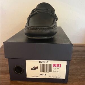 Hugh Men's Black Slip-On Loafers